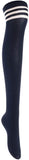 Lian LifeStyle Women's 3 Pairs Adorable Comfortable Soft Thigh High Over Knee High Cotton Socks Size 6-9 L1022(Black, Kakhi, Navy)