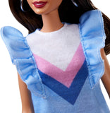 Barbie Fashionistas Doll 121 with Long Brunette Hair and Prosthetic Leg Wearing Sweater Dress and Accessories, for 3 to 8 Year Olds