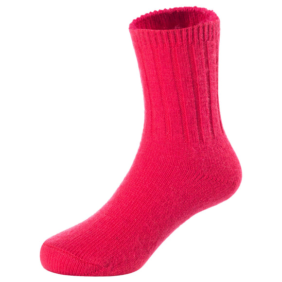 2 Pairs Children's Durable, Stretchable, Thick & Warm Wool Crew Socks. Perfect as Winter Snow Sock and All Seasons FS01 Size 2Y-4Y(Red)