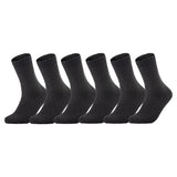 AATMart Men's 6 Pairs Lightweight Well Crafted Wool Crew Socks with Breathable Features | Athletic Moisture Wicking Socks FS03 Size 8-11 (Dark Gray)