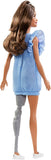Barbie Fashionistas Doll 121 with Long Brunette Hair and Prosthetic Leg Wearing Sweater Dress and Accessories, for 3 to 8 Year Olds
