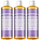 Undiluted Pure Castile Liquid Soap in Lavender Scent: 18-in-1 All Natural Soap w/ Organic Essential Oil Lavender Scent, All Purpose Castile Soap for Skincare, Hand Wash, Cleaning & More, 8 Fl OZ Bottle, 4 Bottles