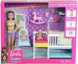Barbie Nursery Playset with Skipper Babysitters Doll, 2 Baby Dolls, Crib