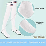 Lian LifeStyle Big Girl's Women's 3 Pairs Adorable Comfortable Soft Thigh High Over Knee High Cotton Socks Size 6-9 L1023(Random)
