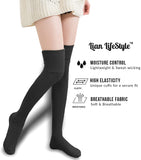 Lian LifeStyle Women's 1 Pair Adorable Knee High Cotton Socks JMYP1025 Size 6-9