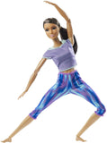 Barbie Made to Move Doll with 22 Flexible Joints & Curly Brunette Ponytail Wearing Athleisure-wear for Kids 3 to 7 Years Old