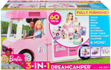 Barbie 3-in-1 DreamCamper Vehicle, approx. 3-ft, Transforming Camper with Pool, Truck, Boat and 50 Accessories, Makes a Great Gift for 3 to 7 Year Olds, Multicolor