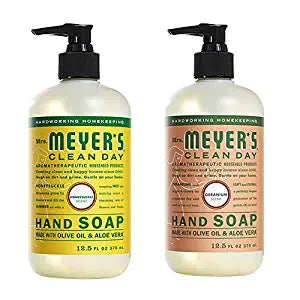 Mrs. Meyers Clean Day Liquid Hand Soap, 1 Pack Honey suckle, 1 Pack Geranium, 12.5 OZ each