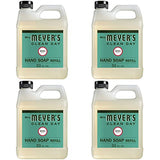 Hydrating Hand Soap Refill in Refreshing Basil Scent for any Soap Dispenser for Bathroom & Kitchen - Liquid Soap w/ Essential Oils for Hand Wash - Cruelty Free Eco Friendly Products -33 Fl OZ Per Pack, Pack of 4
