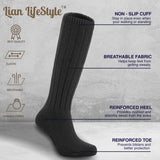 Lian LifeStyle Fascinating Children's 1 Pair Knee High Wool Blend Boot Socks Resistant, Comfortable and Health Focused, FS02 Size S (0-2Y) (Black)