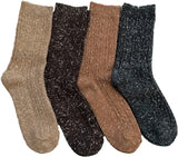 Lian LifeStyle Gorgeous Big Girls Women's 4 Pair Wool Crew Socks Size 6-9 LLS1614