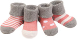 Lian LifeStyle Baby Toddler 4 Pairs Pack Thick Cotton Socks 3 Sizes(0Y-3Y)