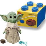 Desk Drawer 4 knobs Stackable Storage Box Blue+ The Child Talking Toy with Character Sounds and Accessories The Mandalorian, Pack of 2