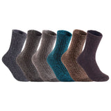 Lian LifeStyle Big Girl's Women's 6 Pairs Wool Blend Crew Socks HR1613 Size 6-9