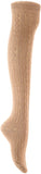 Lian LifeStyle Exquisite Big Girl's Women's 3 Pairs Thigh High Cotton SocksFemale Socks Colors 6-9 L1024(Beige)