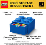 LEGO 40201731 Desk Drawer 4 knobs Stackable Storage Box, Blue