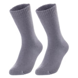 Lian LifeStyle Men's 2 Pairs Ultralight Wool Blend Crew Socks WD Plain Size 6-9