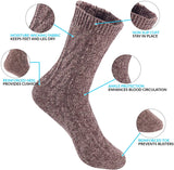 Lian LifeStyle Big Girl's Women's 6 Pairs Wool Blend Crew Socks HR1613 Size 6-9