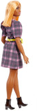 Barbie Fashionistas Doll #161 with Puff Sleeve Plaid Blazer Dress, Toy for Kids 3 to 8 Years Old