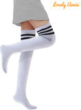 Lovely Annie Women's 6 Pairs Over-the-Knee Thigh High Knee High Cotton Socks Size 6-9