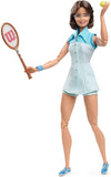 Barbie Inspiring Women Series Billie Jean King Collectible Doll, 12-in, Wearing Tennis Dress and Accessories, with Doll Stand and Certificate of Authenticity