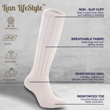 Lian LifeStyle Fascinating Children's 1 Pair Knee High Wool Blend Boot Socks Resistant, Comfortable and Health Focused, FS02 Size S (0-2Y) (White)