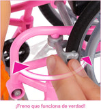 Barbie Fashionistas Doll #165, with Wheelchair & Long Blonde Hair Wearing Tropical Romper, Orange Shoes & Lemon Fanny Pack, Toy for Kids 3 to 8 Years Old