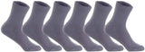 Lian LifeStyle Women's 6 Pairs Perfect Fit Wool Crew Socks. Cute and Comfortable with Wide Range of Colors and Styles LK08 Size Size 6-9 (Grey)