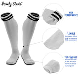 Lovely Annie 1 Pair Ultra Comfortable Girls Knee High Sports Socks Perfect as Activewear as Soccer, Football, and Other Sports XL002 Size S White
