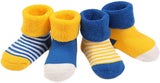 Lian LifeStyle Baby Toddler 4 Pairs Pack Thick Cotton Socks 3 Sizes(0Y-3Y)