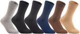 Lian LifeStyle Ultralight Men's 6 Pairs Breathable Wool Crew Socks Size 6-9