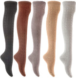 Lian LifeStyle Big Girl's Women's 5 Pairs Knee Thigh High Socks L1024 Size 6-9