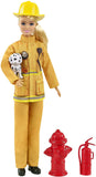 Barbie Firefighter Playset with Blonde Doll (12-in), Role-Play Clothing & Accessories: Extinguisher, Megaphone, Hydrant, Dalmatian Puppy, Great Gift for Ages 3 Years Old & Up