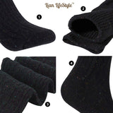 Lian LifeStyle Big Girl's Women's 3 Pairs Knee High Wool Socks HR1412 Size 6-9
