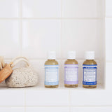 Undiluted Pure Castile Liquid Soap in Lavender Scent: 18-in-1 All Natural Soap w/ Organic Essential Oil Lavender Scent, All Purpose Castile Soap for Skincare, Hand Wash, Cleaning & More, 2 Fl OZ Bottle, 4 Bottles