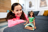 Barbie Made to Move Doll with 22 Flexible Joints Long Wavy Brunette Hair Wearing Athleisure-wear for Kids 3 to 7 Years Old