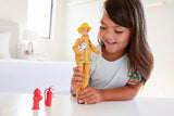 Barbie Firefighter Playset with Blonde Doll (12-in), Role-Play Clothing & Accessories: Extinguisher, Megaphone, Hydrant, Dalmatian Puppy, Great Gift for Ages 3 Years Old & Up