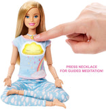 Barbie Breathe with Me Meditation Doll, Blonde, with 5 Lights & Guided Meditation Exercises, Puppy and 4 Emoji Accessories, Gift for Kids 3 to 8 Years Old