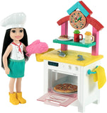 Barbie Chelsea Can Be Pizza Chef Playset with Brunette Chelsea Doll (6-In/15.24-cm), Pizza Oven, 2 Spice Shakers, Pizza Pan & More, Great Gift for Ages 3 Years Old & Up