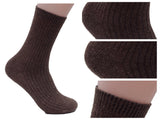 AATMart Men's 1 Pair Lightweight Well Crafted Wool Crew Socks with Breathable Features | Athletic Moisture Wicking Socks FS03 Size 8-11 (Brown)