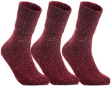 Lian LifeStyle Big Girl's Women 3 Pairs Knee High Wool Crew Socks HR1412 Size 6-9