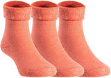 Lian LifeStyle Children's 3 Pairs Wool blend Crew Socks Plain Color Size (OM-24M)