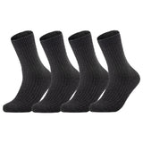 AATMart Men's 4 Pairs Lightweight Well Crafted Wool Crew Socks with Breathable Features | Athletic Moisture Wicking Socks FS03 Size 6-9 (Dark Gray)