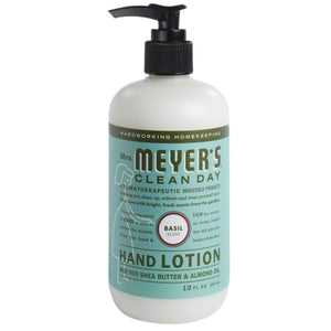 Hydrating Natural Hand and Body Lotion Safe to Use w/ Shea Butter Basil Scented Lotion for Women and Men A Daily Moisturizing Lotion 12 FL Oz Refillable Pump Bottle, 6 Bottles