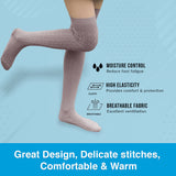 AATMart Awesome Women's 4 Pairs Thigh High Cotton Socks Soft, Super Durable Perfect as Winter Socks ATT1024 Size 6-9 (Dark Grey)