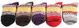Lovely Annie Girl's 5 Pairs Pack Fashion Plaid-Maple Leaf Wool Socks One Size