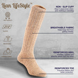 Lian LifeStyle Fascinating Children's 1 Pair Knee High Wool Blend Boot Socks Resistant, Comfortable and Health Focused, FS02 Size S (0-2Y) (Beige)