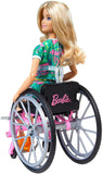 Barbie Fashionistas Doll #165, with Wheelchair & Long Blonde Hair Wearing Tropical Romper, Orange Shoes & Lemon Fanny Pack, Toy for Kids 3 to 8 Years Old