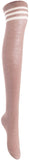 Lian LifeStyle Women's 5 Pairs Adorable Comfortable Soft Thigh High Over Knee High Cotton Socks Size 6-9 L1022(Black,Khaki,White,Navy,Wine)