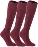 Lian LifeStyle Big Girl's Women's 3 Pairs Knee High Wool Socks HR1412 Size 6-9